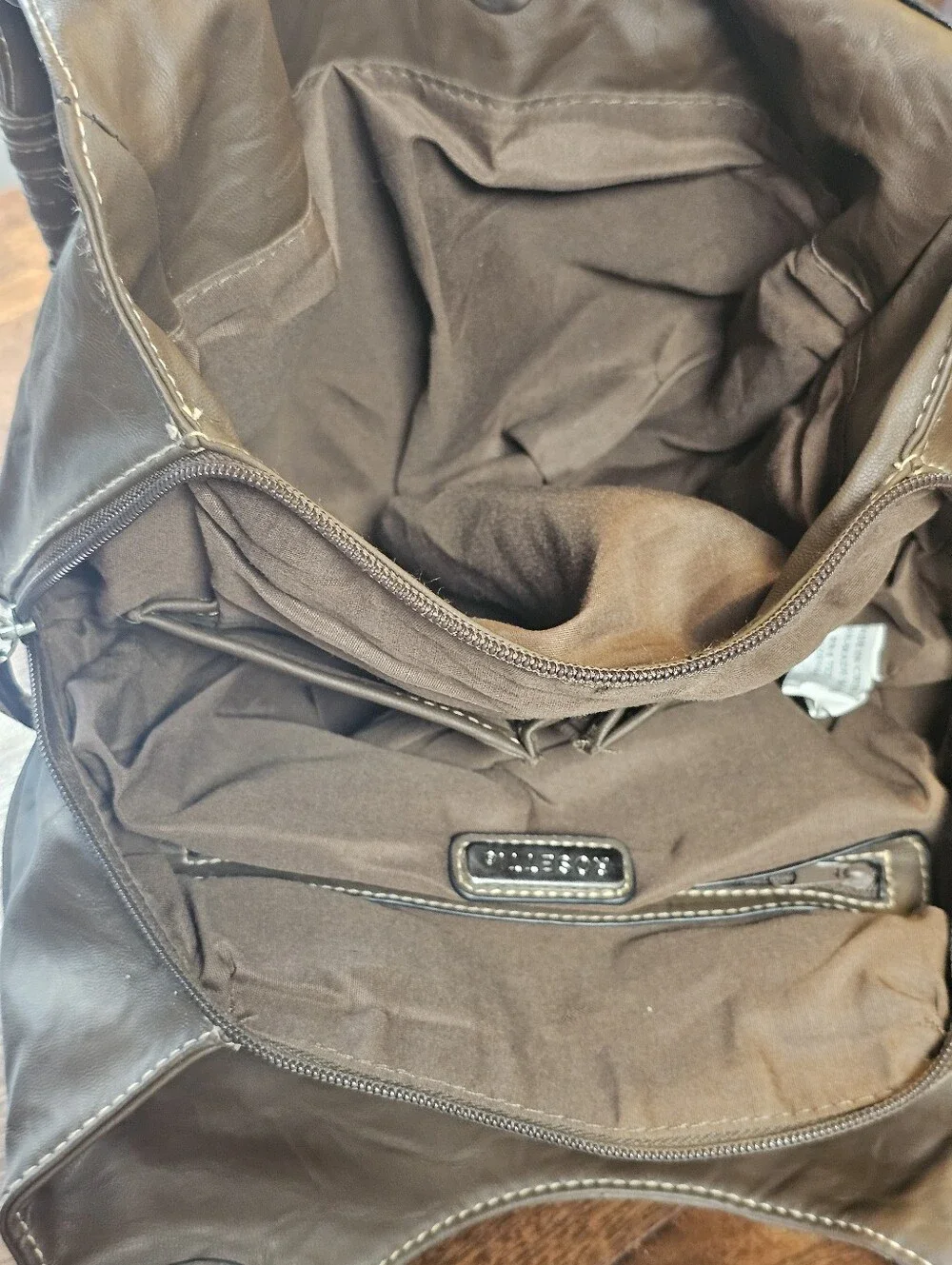 Rosetti Brown Slouchy Hobo Shoulder Bag Belted Accent